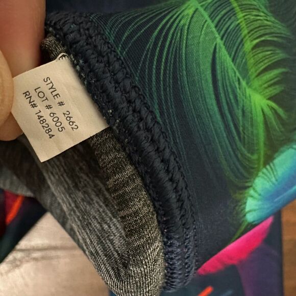 TEREZ Feather Print High-Rise Full Length Leggings in Black Multicolor - Picture 10 of 13